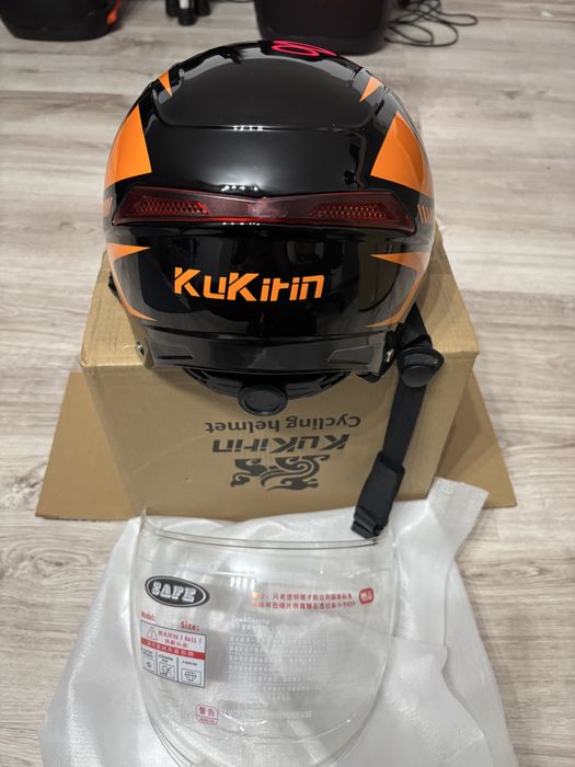 Nowy kask KuKirin – czarno-pomarańczowy | Nigdy nieużywany