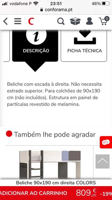 Beliche Conforama com colchoes incluidos - como novo e muito Robusto
