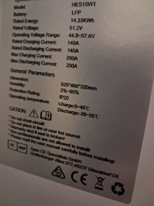 2 Baterias solar amiba 15kw