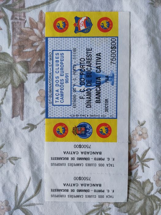 Bilhete FC Porto D. Bucareste 1990