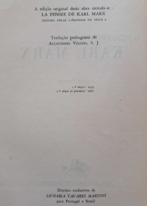 O Pensamento de Karl Marx - Jean-Yves Calvez - Vol.1