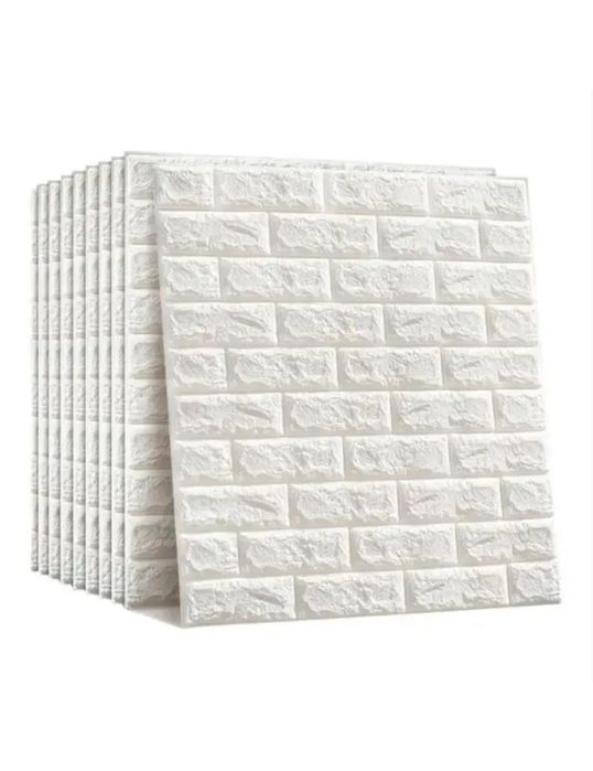 Самоклеючі 3D панелі 770*700*3 мм під цеглу біла,чорни,сірий,золото