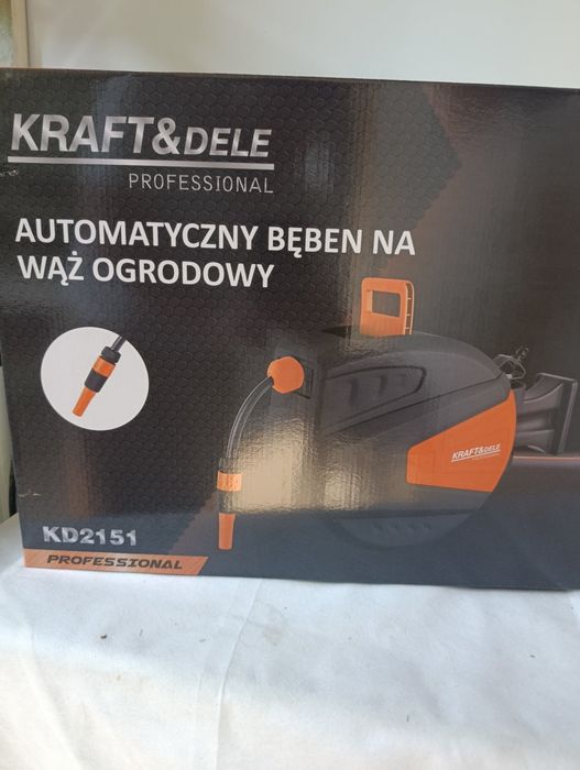 Котушка для шланга з автоматичним намотуванням, 15 м + 1,5 м, 1/2" KRAFT&DELE Садова котушка, садовий шланг, катушка шланг PARKSIDE