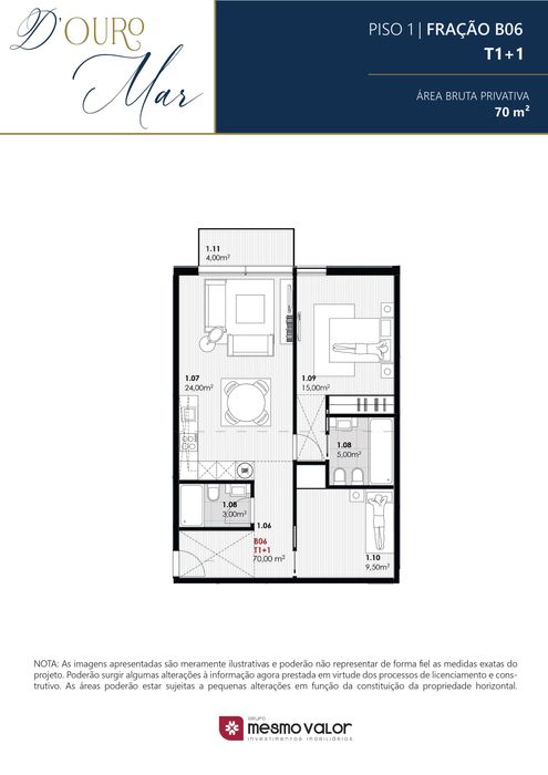 Apartamento T1+1 Canidelo Novo