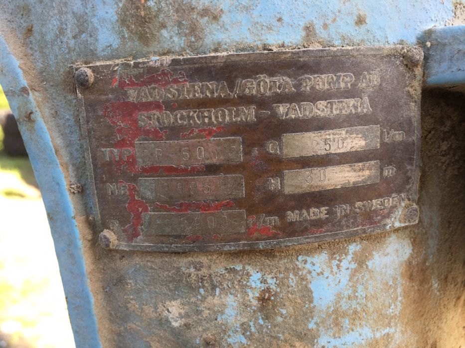 Pompa wody 250L/M vadstena göta pump ab
