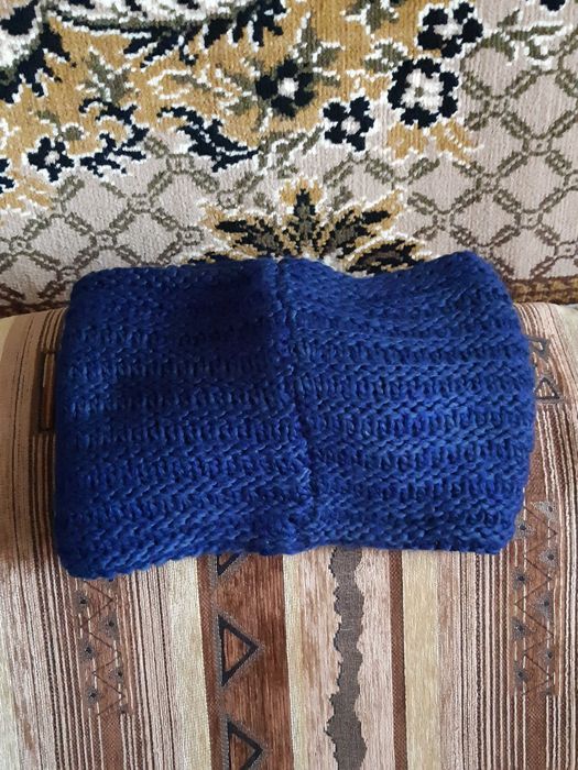 Купити Шарф-снуд в'язаний, новий, темно-синій, поліакрил