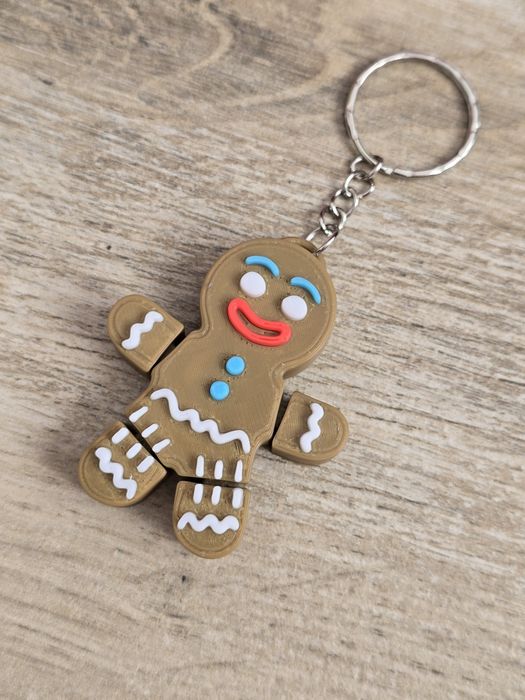 Breloczek Piernikowy Ludzik 3d - Brelok Druk3d fidget Keychain