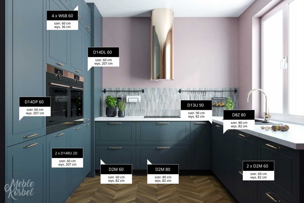 DW LAKIER Kuchnia QUATRO+ meble szafki kuchenne mat TRANSPORT wycena