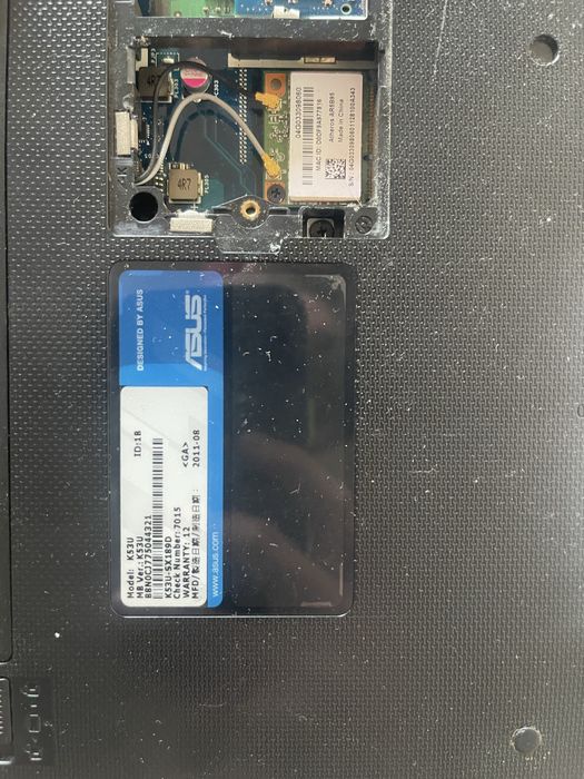 Ноутбук ASUS K53U 15.6" / / HDD не має/ для навчання та роботи БЕЗ БЛОКА ЖИВЛЕННЯ