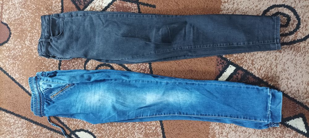 2 sztuki spodnie jeansowe niebieske i czarne