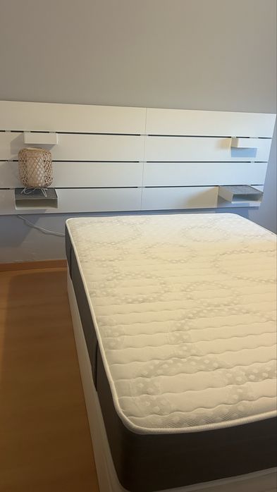 CONJUNTO QUARTO: sommier + colchao (140x190) + cabeceira
