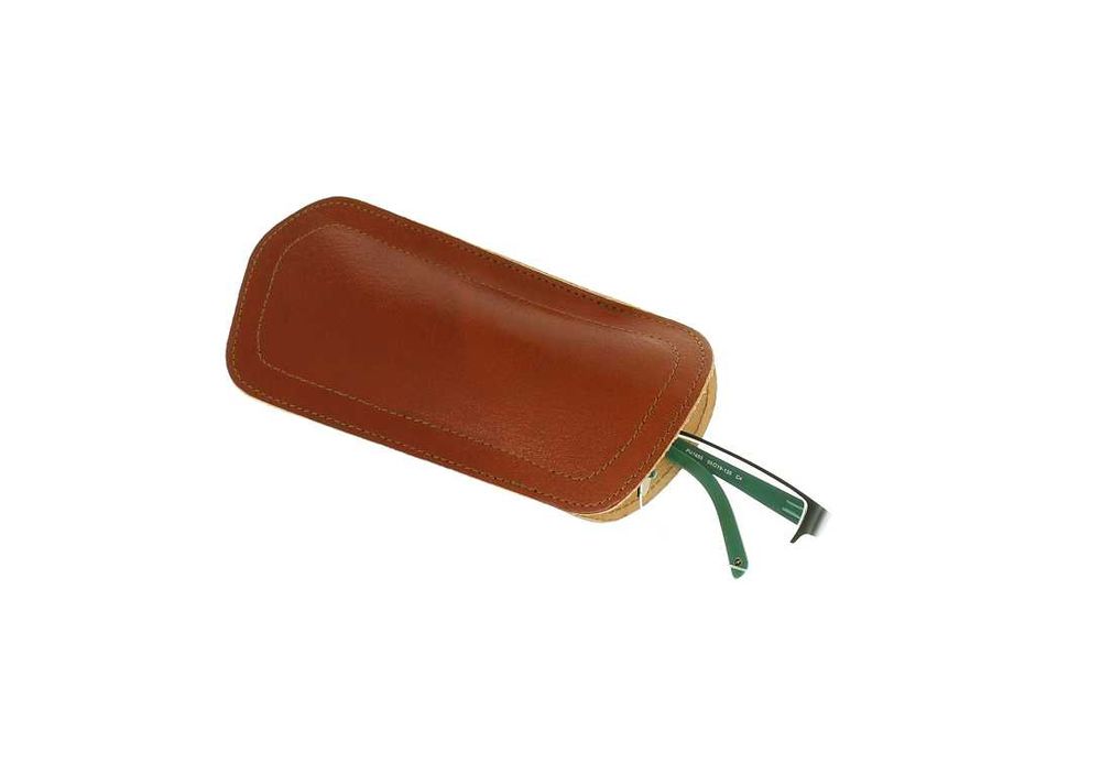 Etui na okulary pokrowiec na okulary skórzany koniak skóra naturalna