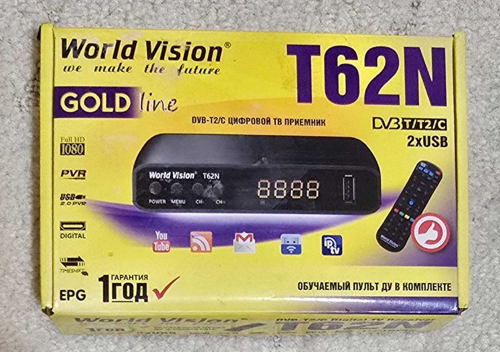 Цифровий ефірний приймач DVB-T2 приставка World Vision T62N тюнер T2