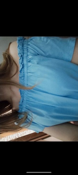 Niebieska hiszpanka bluzka