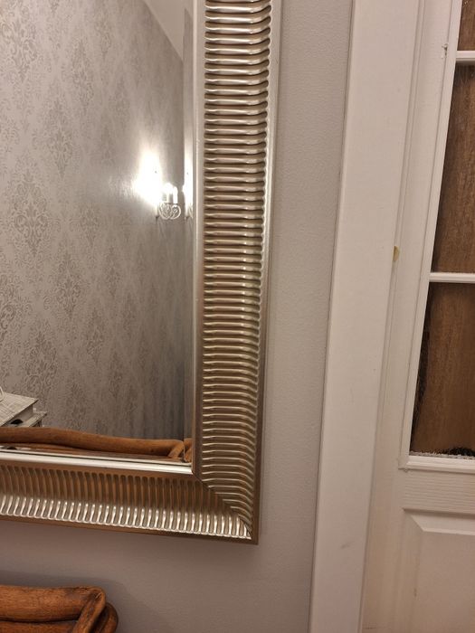 Lustro, lustra, srebrne, duże, piekna gruba rama, francuskie, glamour