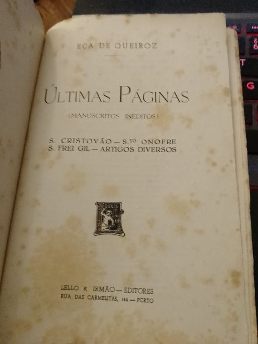Ultimas Paginas-Eça Queiroz-1edi-Lello30E-Sementes de Abobora5EDesde2E