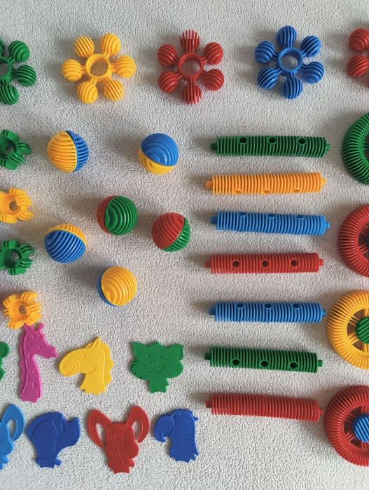 Duży zestaw kreatywnych klocków Funny Blocks Wader kolorowe plastikowe