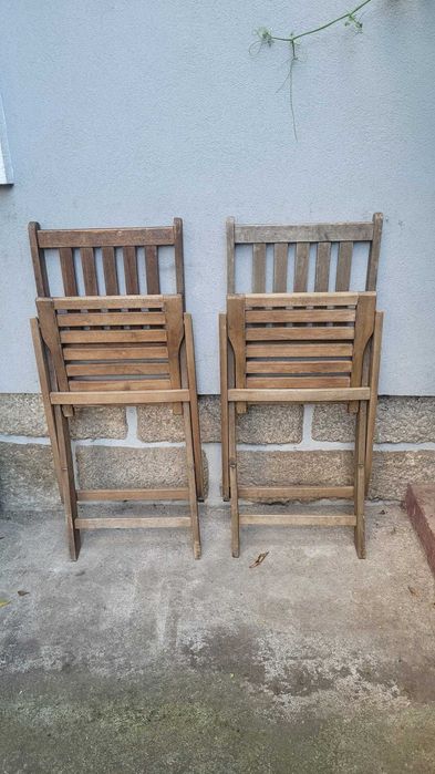 Mesa 2 Cadeira Kasa Madeira Acácia Desdobrável