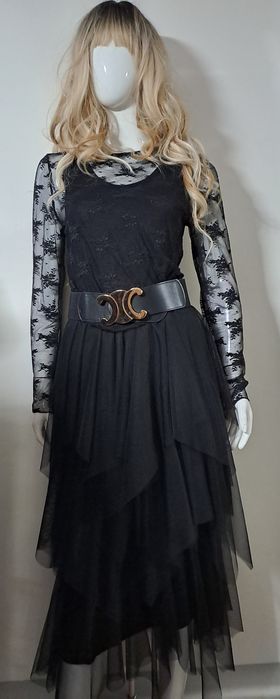 Halka/ sweterek czarna tiulowa