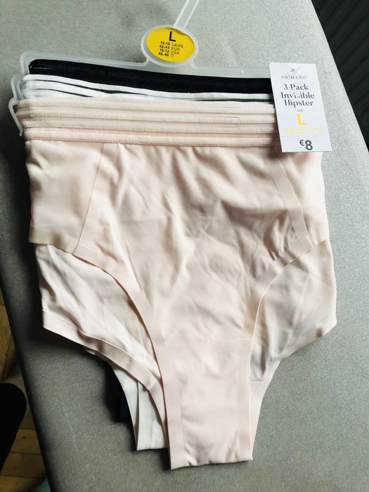 Primark Hipster Invisible 3 pary 3 kolory L