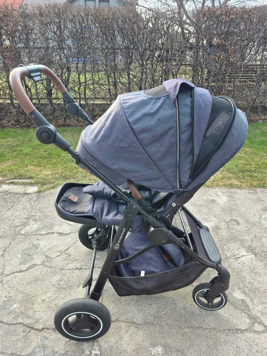 Wózek spacerowy przód / tył, spacerówka Kinderkraft All Road Imperial Blue + ocieplacz z mufkami