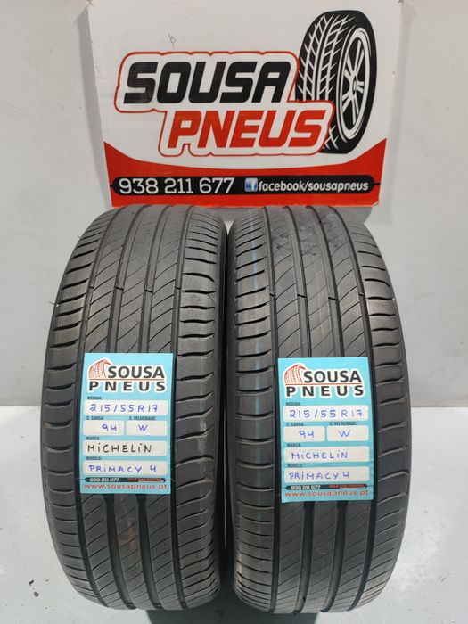 2 Pneus semi novos Michelin 215-55R17 Oferta dos Portes