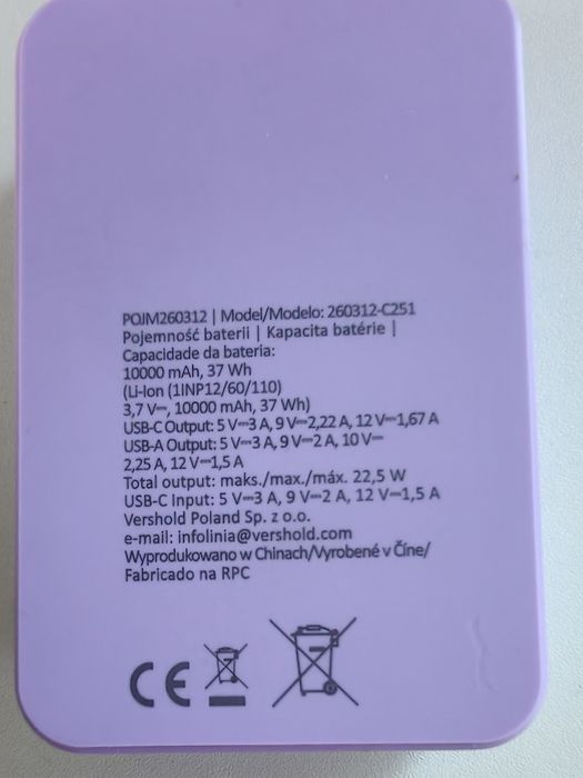 Powerbank 10000 2 wejscia