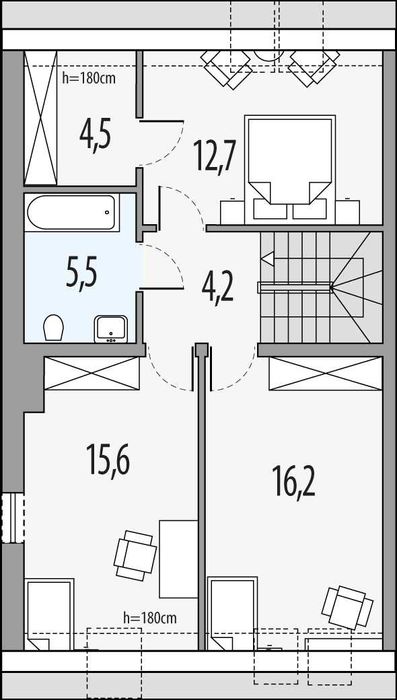 Szeregówka z garażami (ostatni segment) ul. Onufrego 150 m2, parking