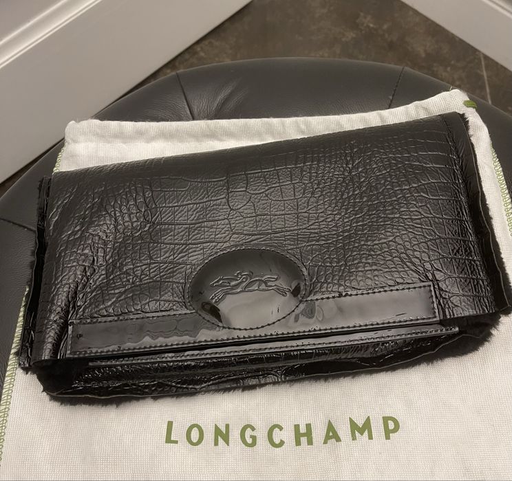 LONGCHAMP piękna torebka do ręki dwustronna, skóra naturalna