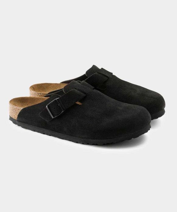 Клоги, сабо Birkenstock Boston з натуральної замші бірк мюлі