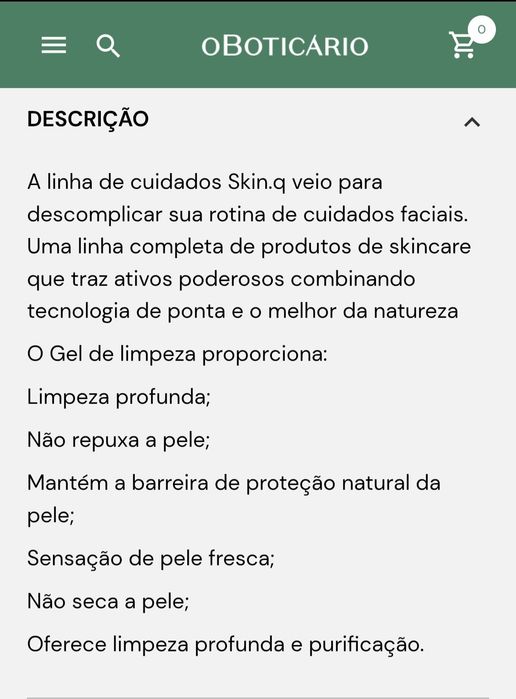 Gel de Limpeza Facial 150ml Skin.q Boticário
