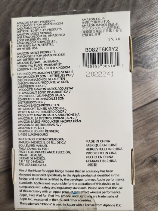 Amazon Basics Kabel z USB-C na Lightning, 2 szt 1.8 m