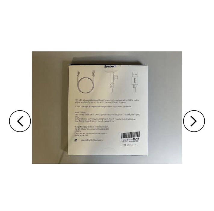 Syntech Link Kabel przewód USB 3.0 na USB C do Quest2 PC/Steam VR 5M