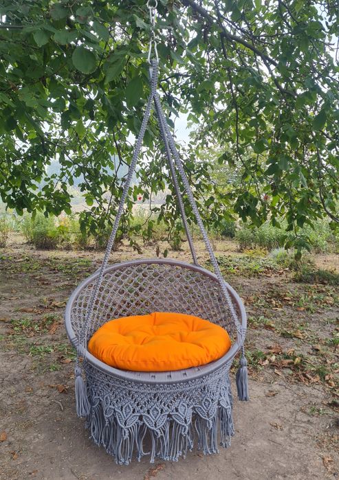 Підвісне крісло-гойдалка "Комфорт" в стилі макраме