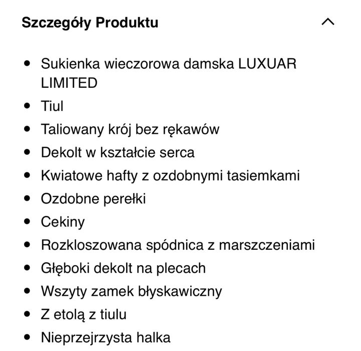 Suknia z tiulu Luxuar Limited