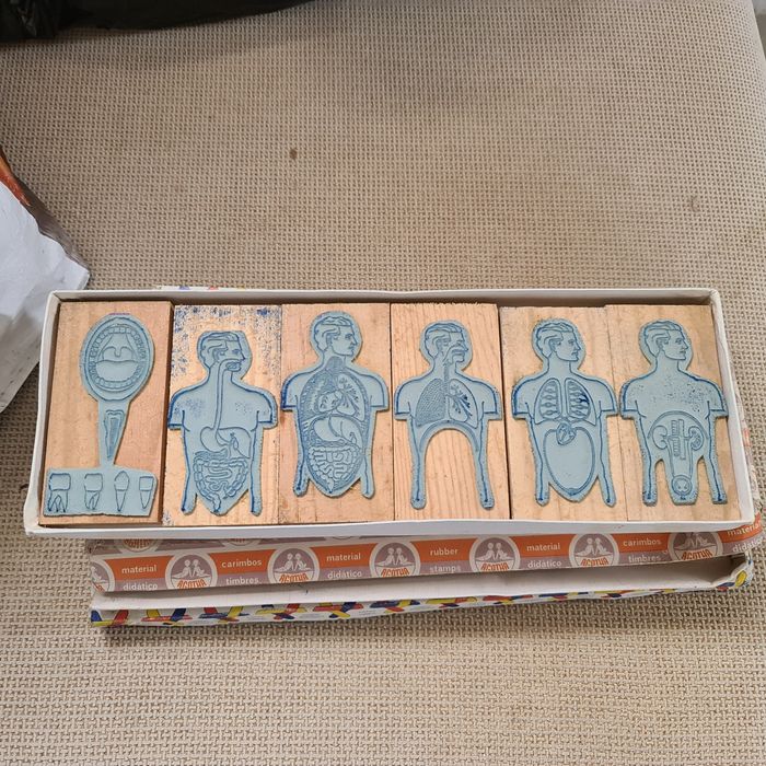 Caixas com carimbos didácticos   vinteig  ler descrição