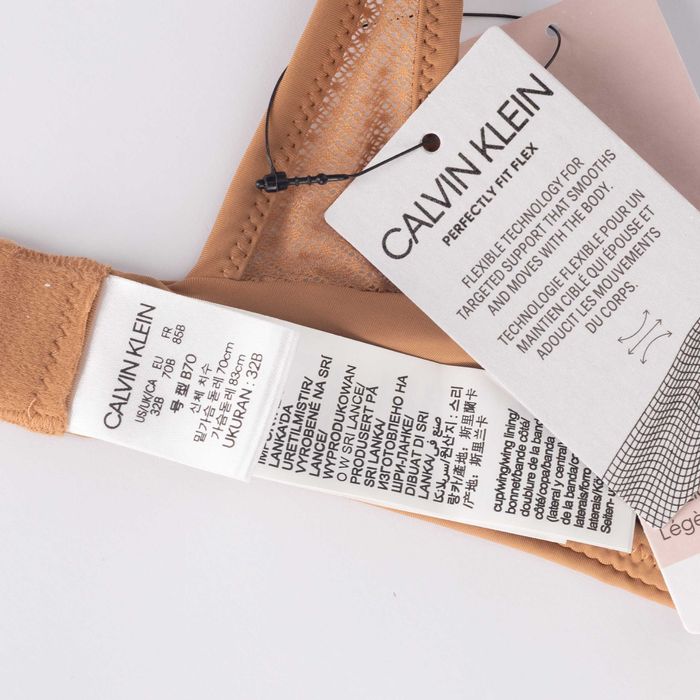Biustonosz Calvin Klein Perfectly Fit Flex 80C nude demi nowy