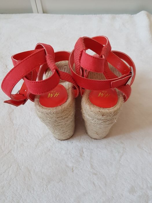 Nowe sandały koturny 38 39 h&m czerwone letnie wysokie sexy