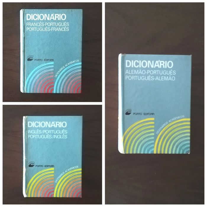 Conjunto 3 dicionários Inglês/Francês/Alemão-Português e vice-versa