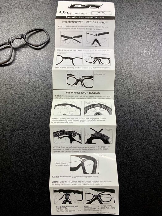 Діоптричні вставки ESS URx Insert для ESS Crossbow, Profile NVG. USA