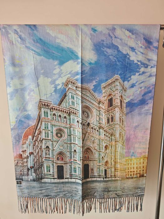 Piękny duży szal dwustronny