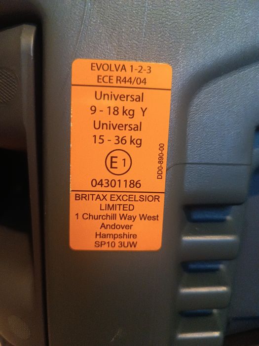 Fotelik samochodowy Britax Evolva 1-2-3