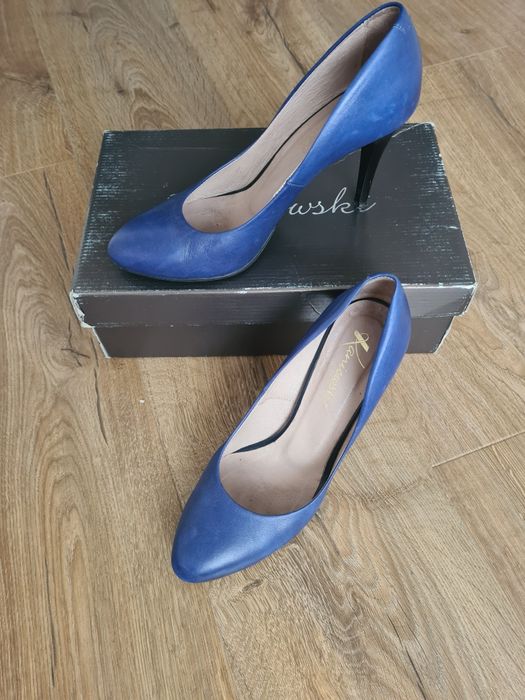 Niebieskie czółenka - szpilki r.37,5