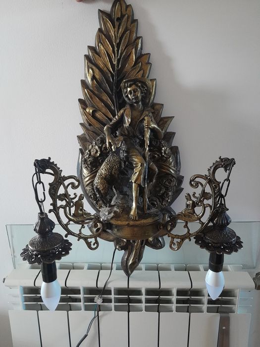 Kinkiet ścienny mosiężny