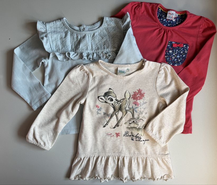 3-pak zestaw bluzeczek długi rękaw cool club mini club disney - r. 92