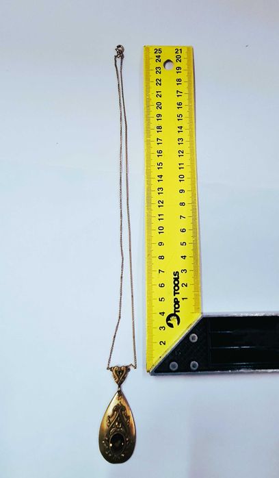 Secesyjny naszyjnik kolia Art Nouveau dymny kwarc metal złocony AUREA