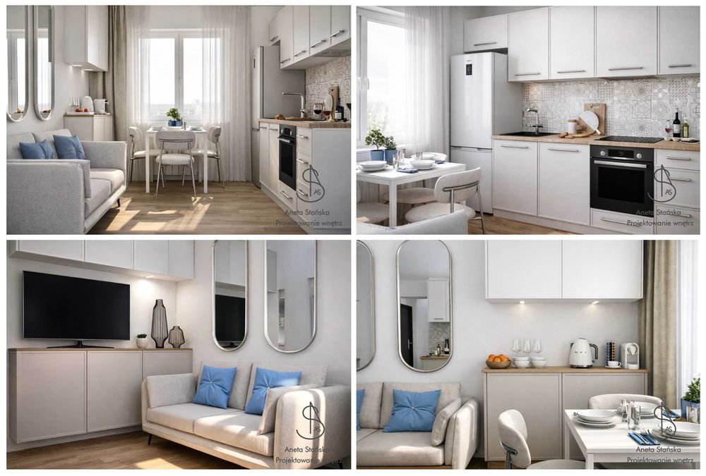Projektowanie wnętrz, wizualizacje 3D, układ funkcjonalny