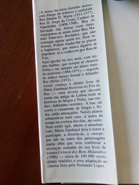 "Histórias do fim da rua"  M. Zambujal e "Faça acontecer" S. Sanders