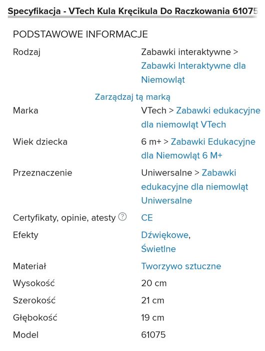 Vtech kula kręcikula do raczkowania
