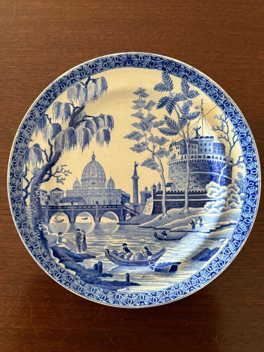 Prato de cerâmica inglesa SPODE raro de 1815 carimbo 5, PREÇO UNITÁRIO